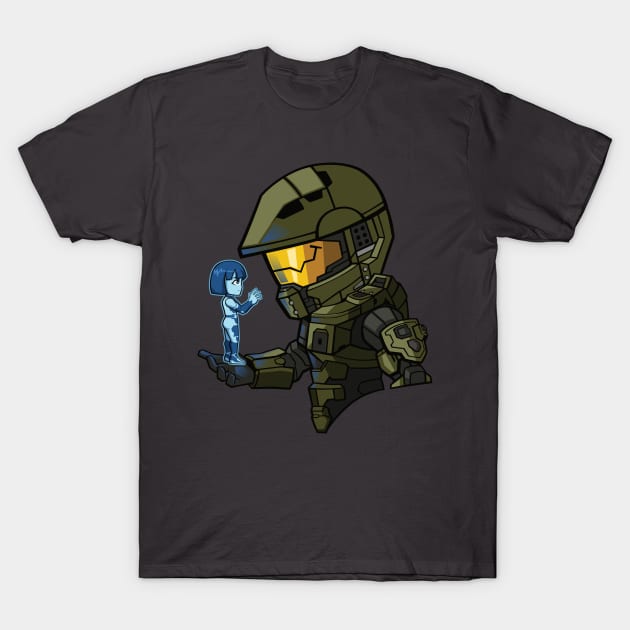 FA Chibi Master Chief and Cortana T-Shirt by Xar623